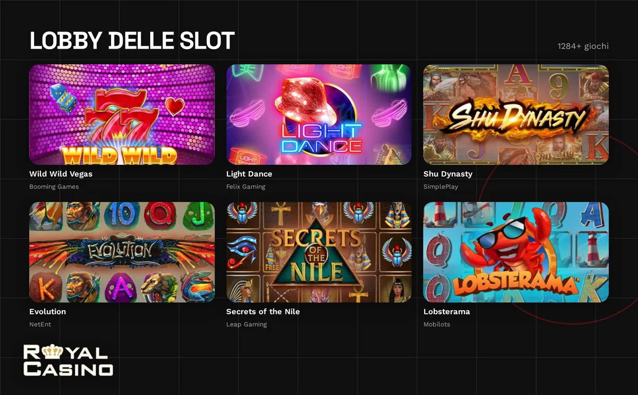 Sfoglia sei slot lobby.